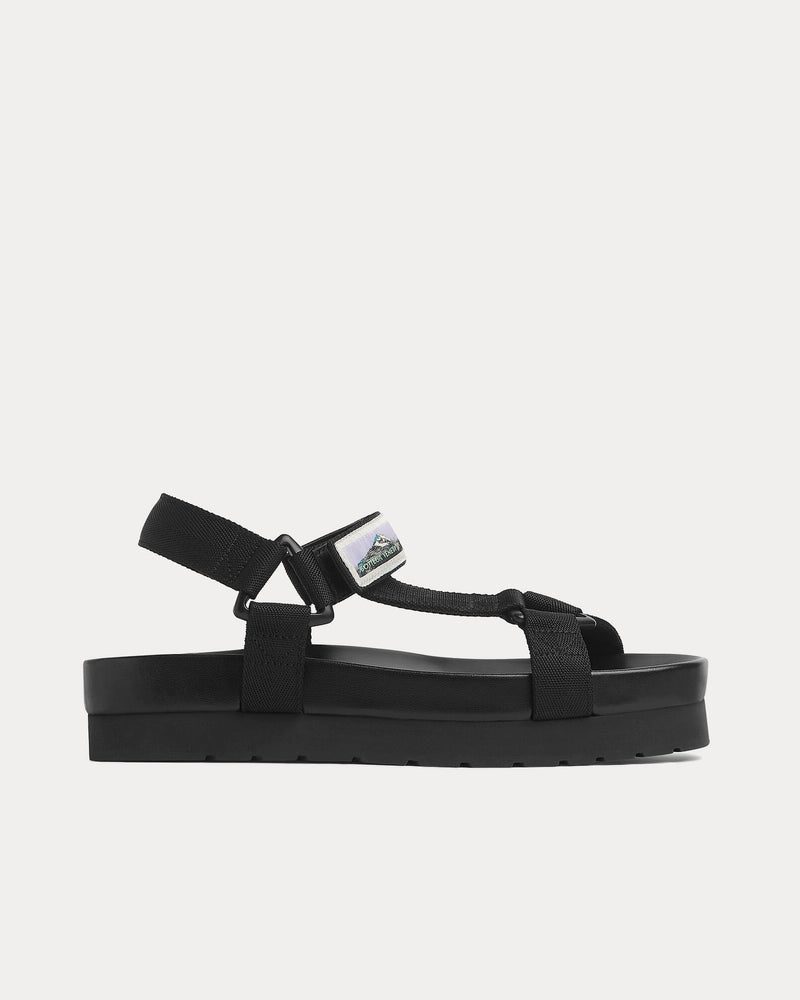 Bottega Veneta Trip Platform Technical Nylon Black Sandals - 1