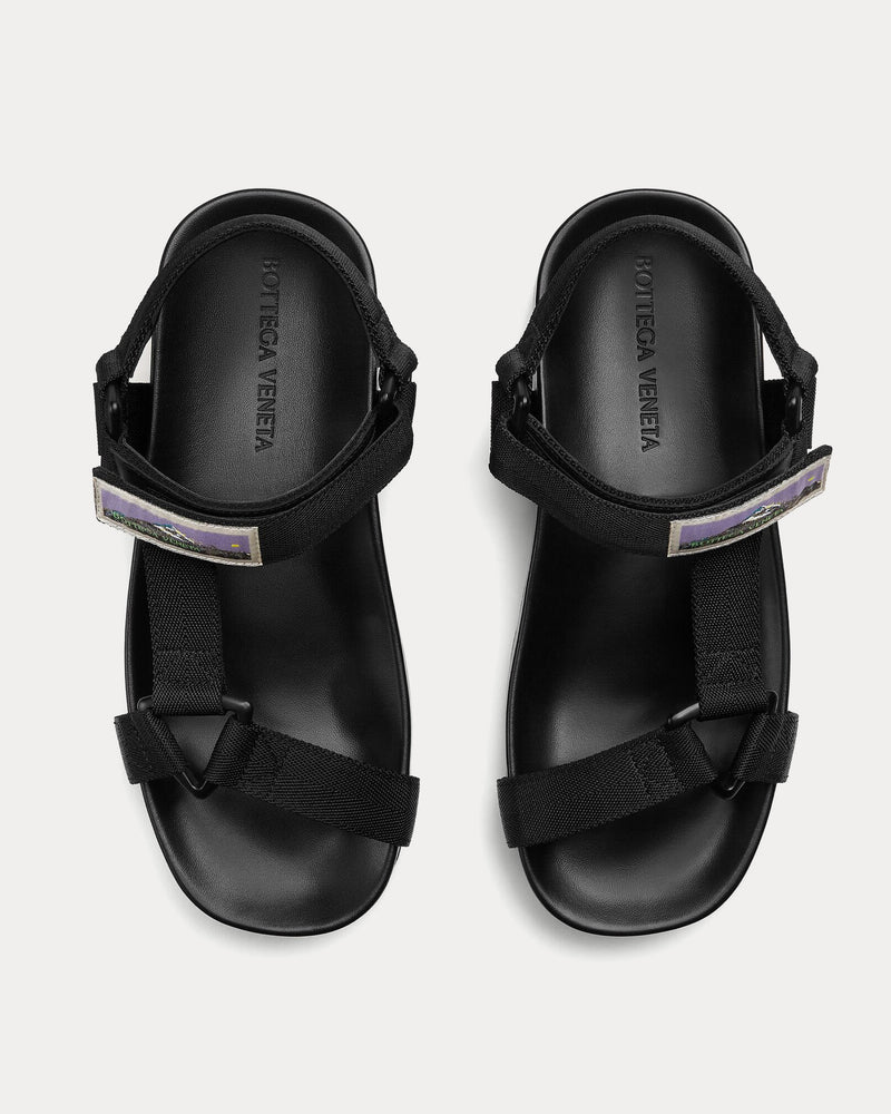 Bottega Veneta Trip Platform Technical Nylon Black Sandals - 2