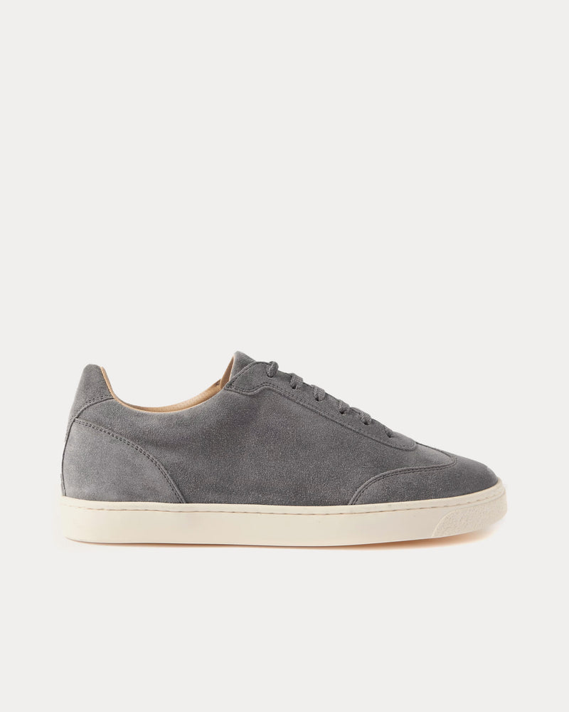 Brunello Cucinelli Coda di Rondine Suede Grey Low Top Sneakers - 1