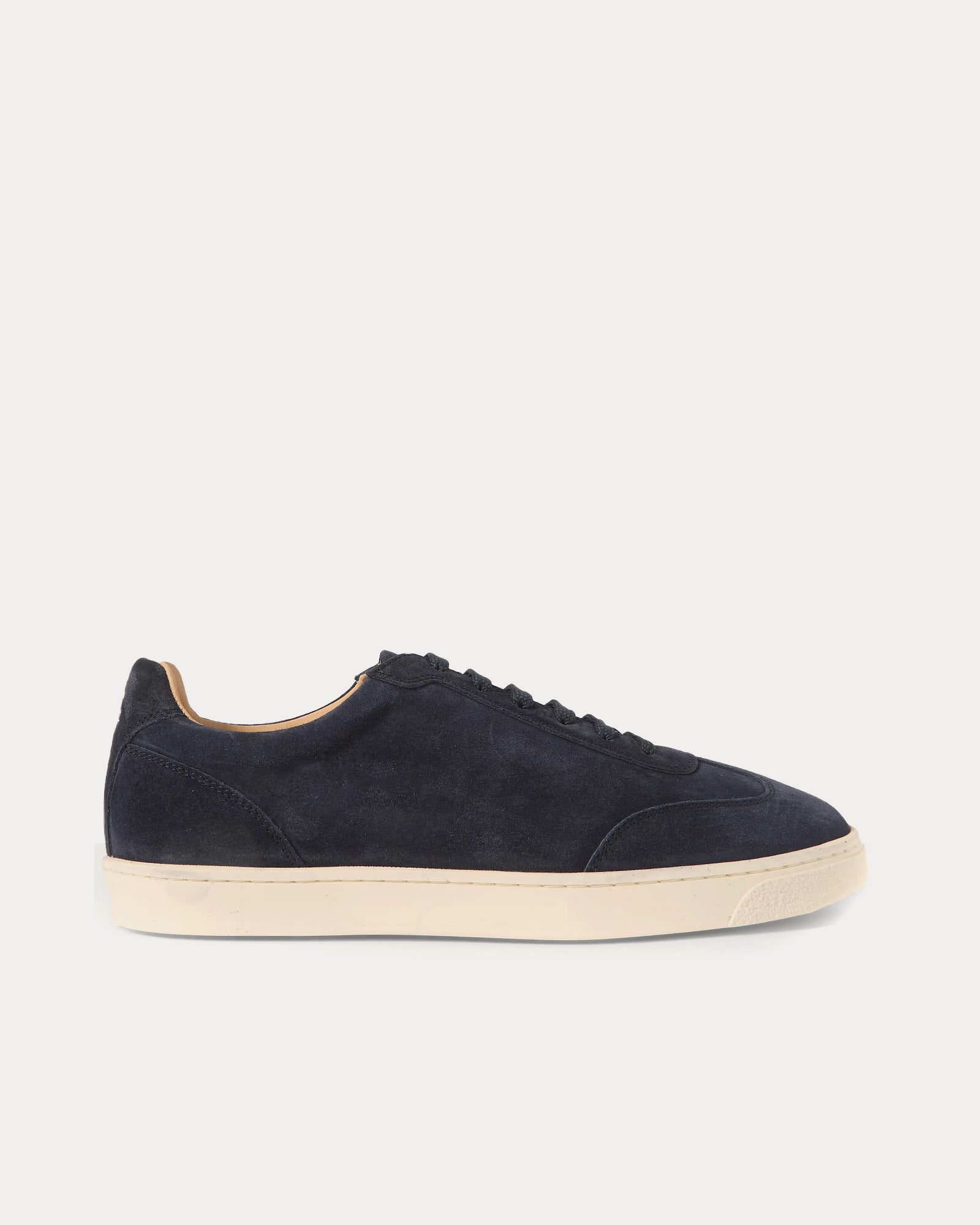 Brunello Cucinelli Coda di Rondine Suede Navy Low Top Sneakers - 1