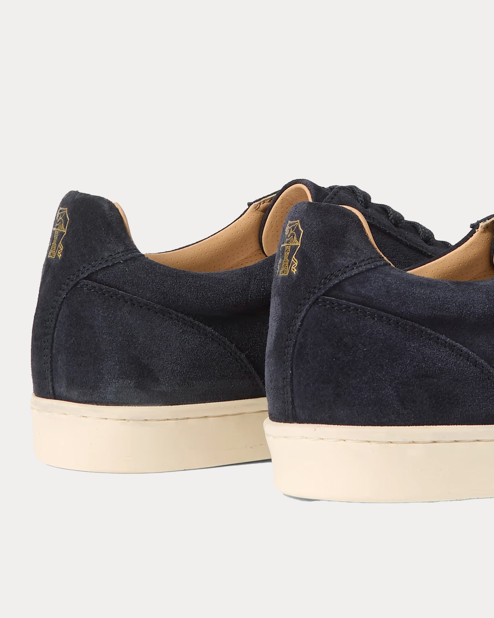 Brunello Cucinelli Coda di Rondine Suede Navy Low Top Sneakers - 2