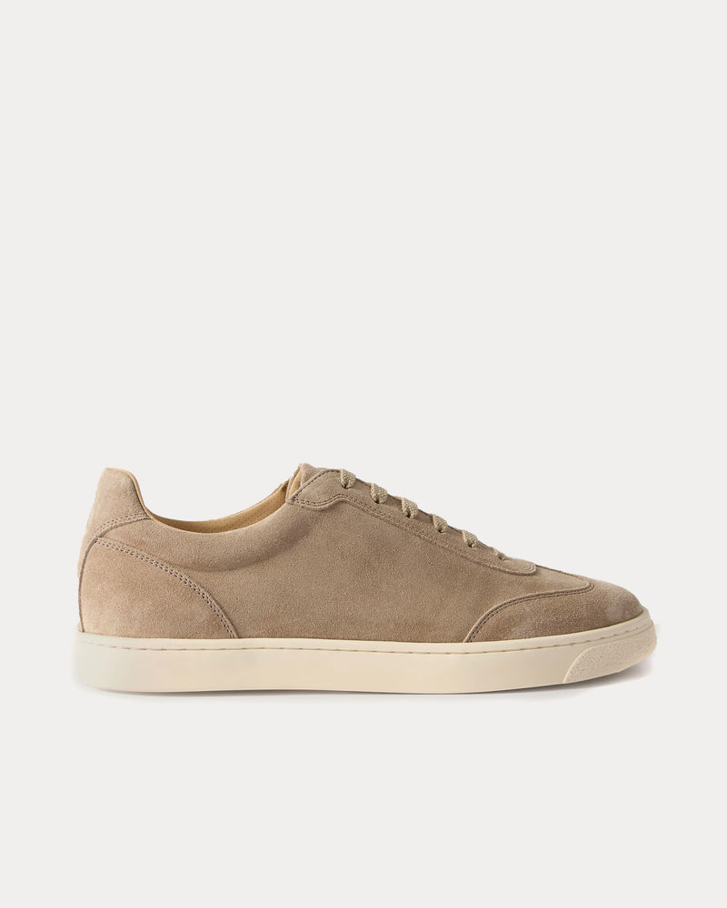 Brunello Cucinelli Coda di Rondine Suede Sand Beige Low Top Sneakers - 1