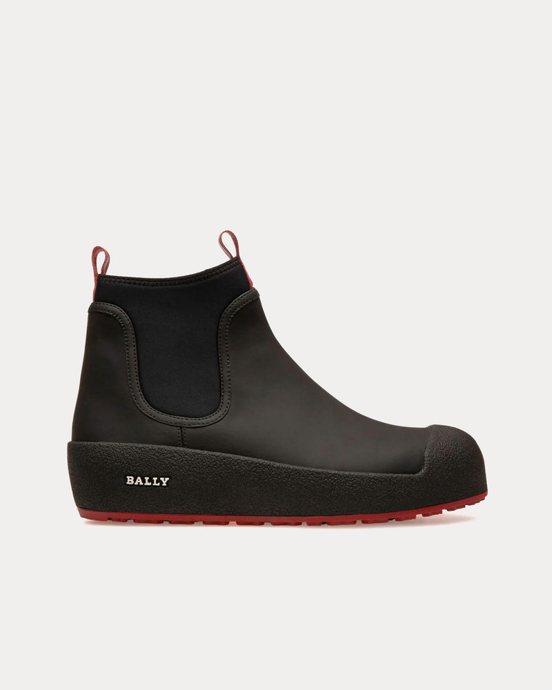 Bally Curling Leather Black Boots - 1