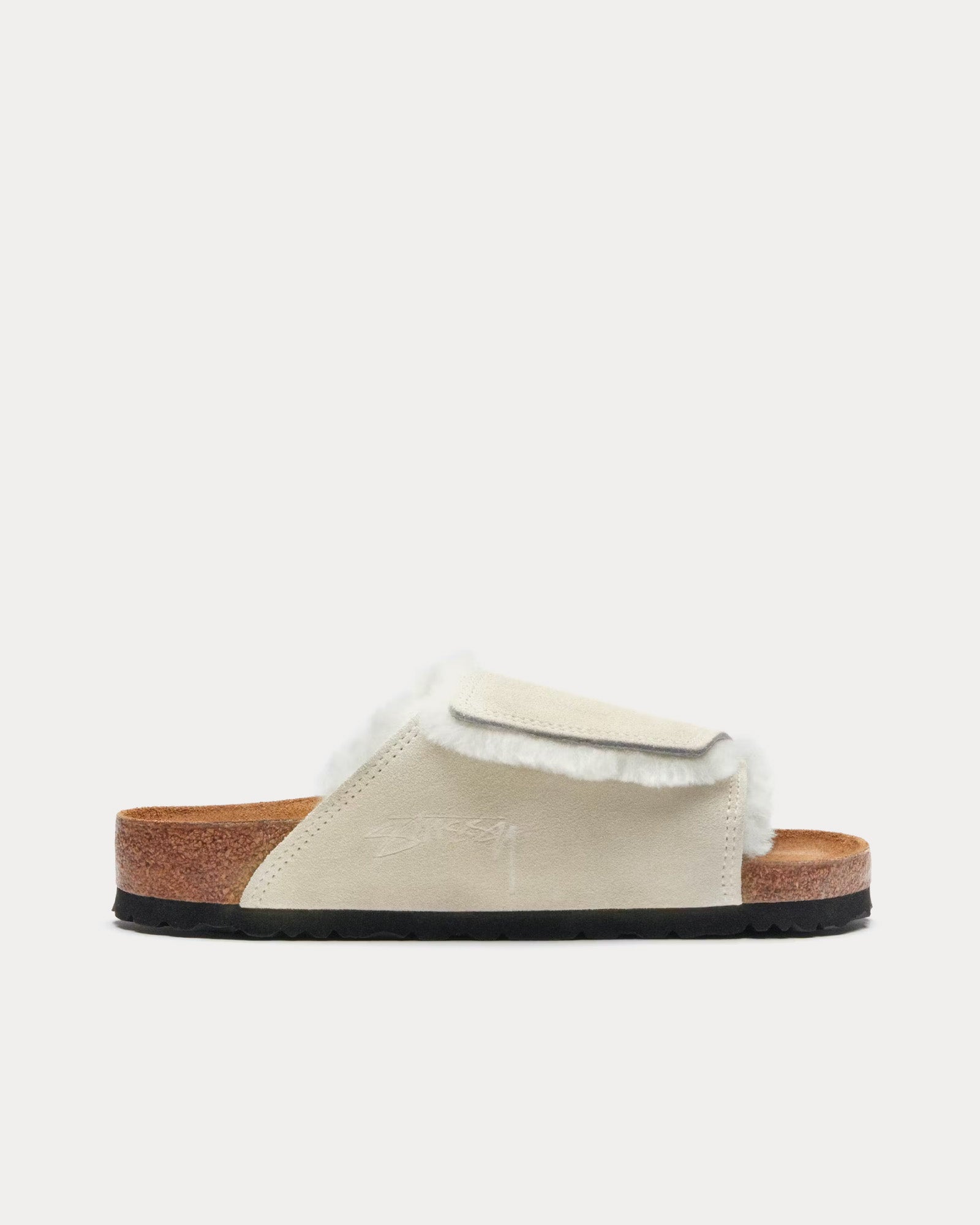 Birkenstock x Stüssy Solana Shearling Bone Slides - 1