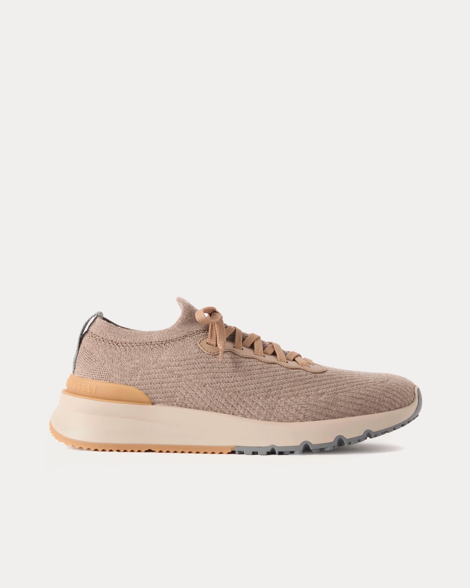 Brunello Cucinelli Knit Runner Beige Low Top Sneakers - 1