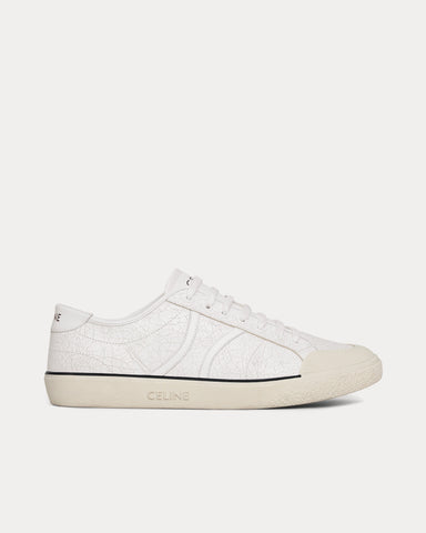 Celine AS-01 Alan Crackled Calfskin White Low Top Sneakers