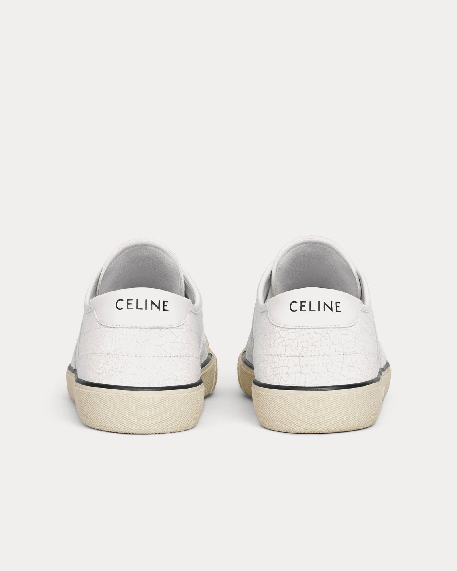 Celine AS-01 Alan Crackled Calfskin White Low Top Sneakers - 3