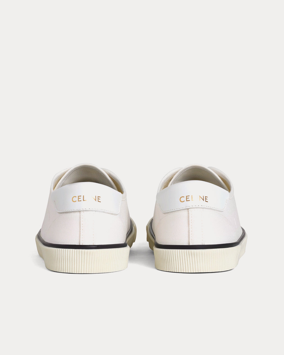 Celine Blank Toe Cap Canvas & Calfskin Off White Low Top Sneakers - 3