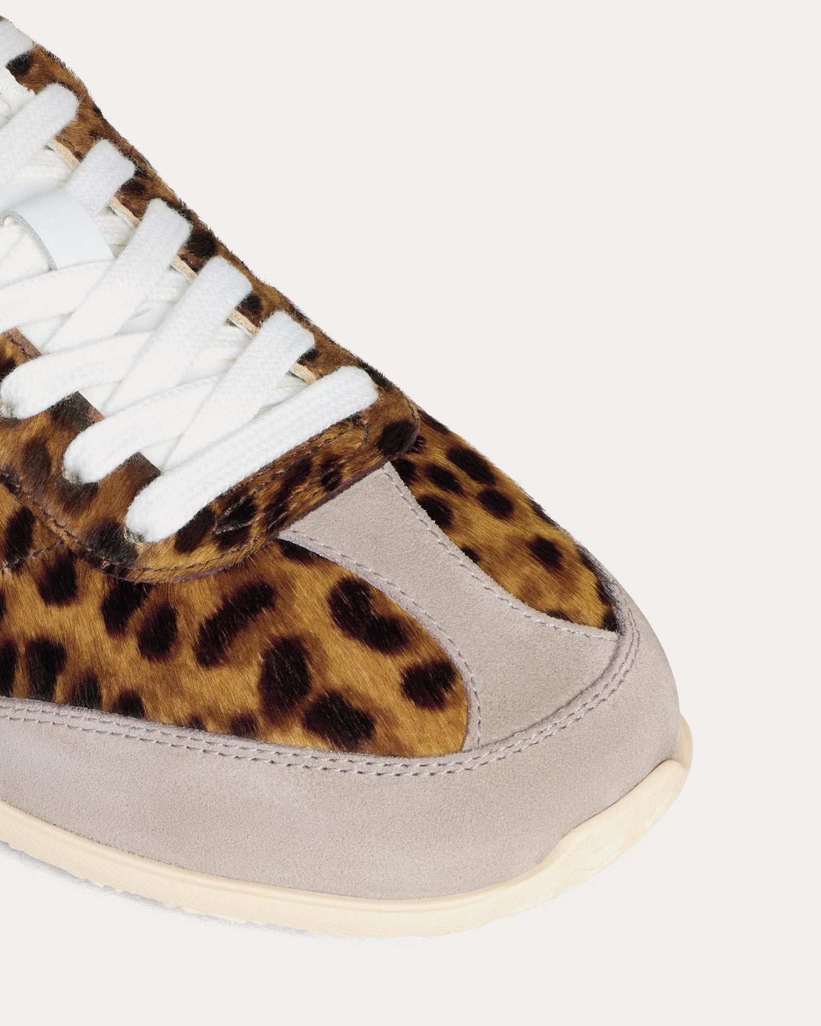 Celine Jogger Leopard Printed Hairy Calfskin Brown / Beige / Grey / Optic White Low Top Sneakers - 4