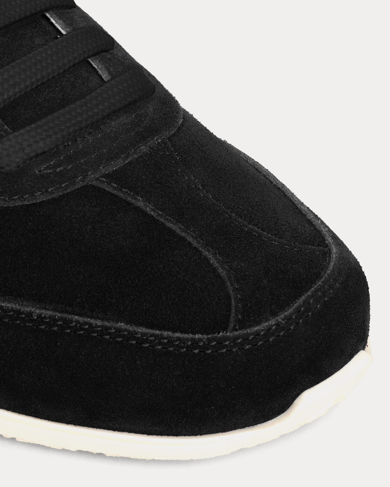 Celine Jogger with Triomphe Signature Suede Calfskin Black / Optic White Low Top Sneakers - 4