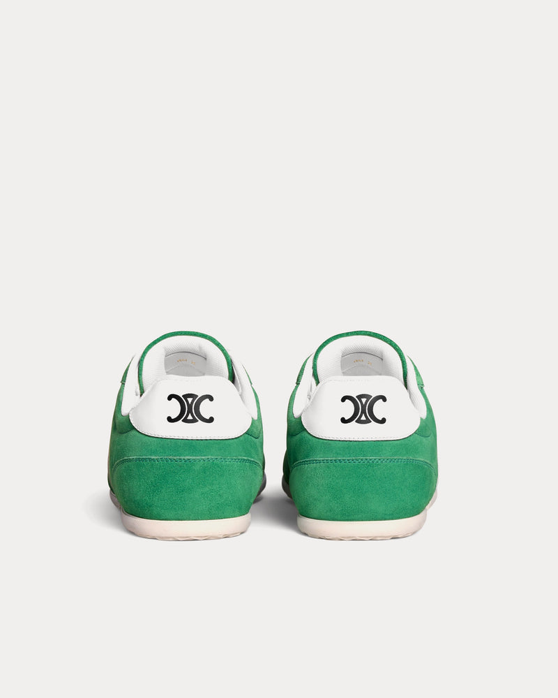 Celine Jogger with Triomphe Signature Suede Calfskin Green / Optic White Low Top Sneakers - 3