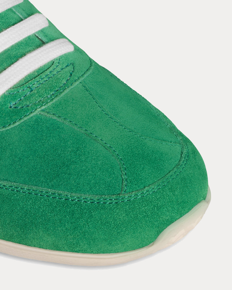 Celine Jogger with Triomphe Signature Suede Calfskin Green / Optic White Low Top Sneakers - 4