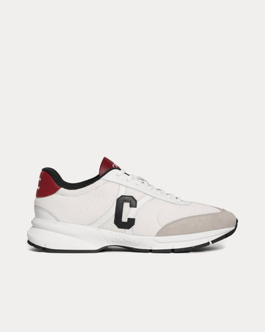 Celine CR-02 Runner Mesh, Calfskin & Suede Grey / Optic White / Black / Burgundy Low Top Sneakers