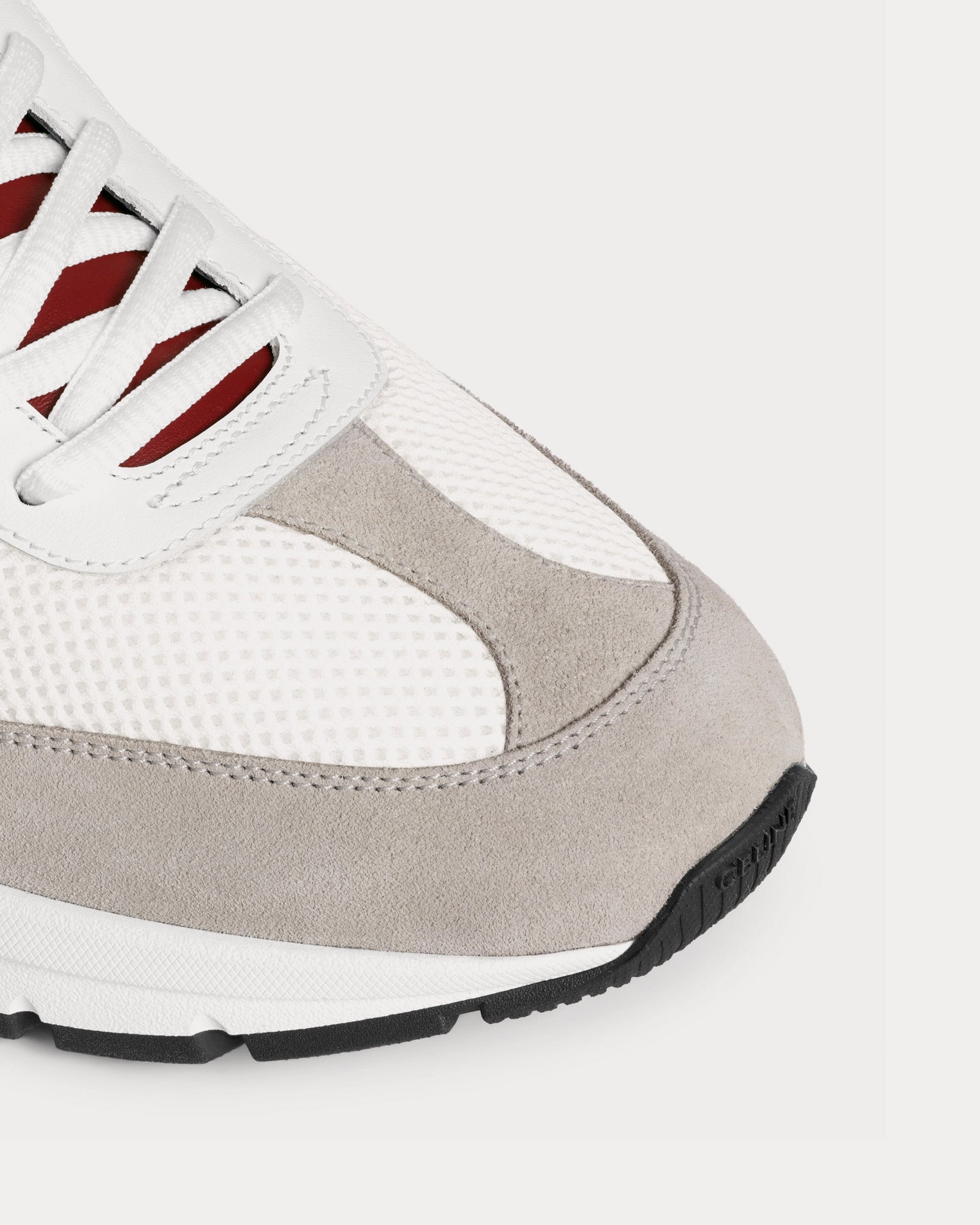 Celine CR-02 Runner Mesh, Calfskin & Suede Grey / Optic White / Black / Burgundy Low Top Sneakers - 4