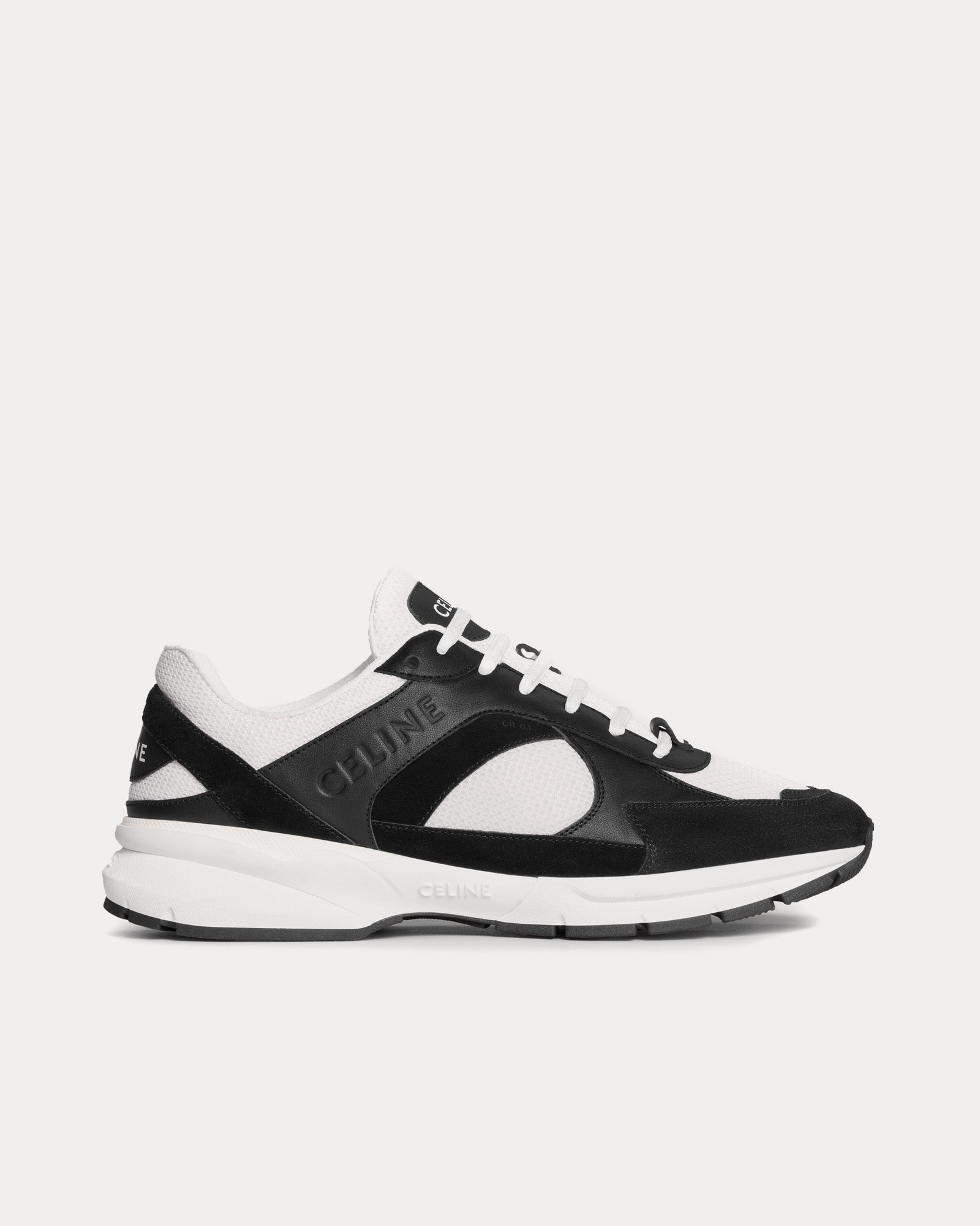 Celine CR-03 Runner Mesh, Suede & Calfskin Black / Optic White Low Top Sneakers - 1