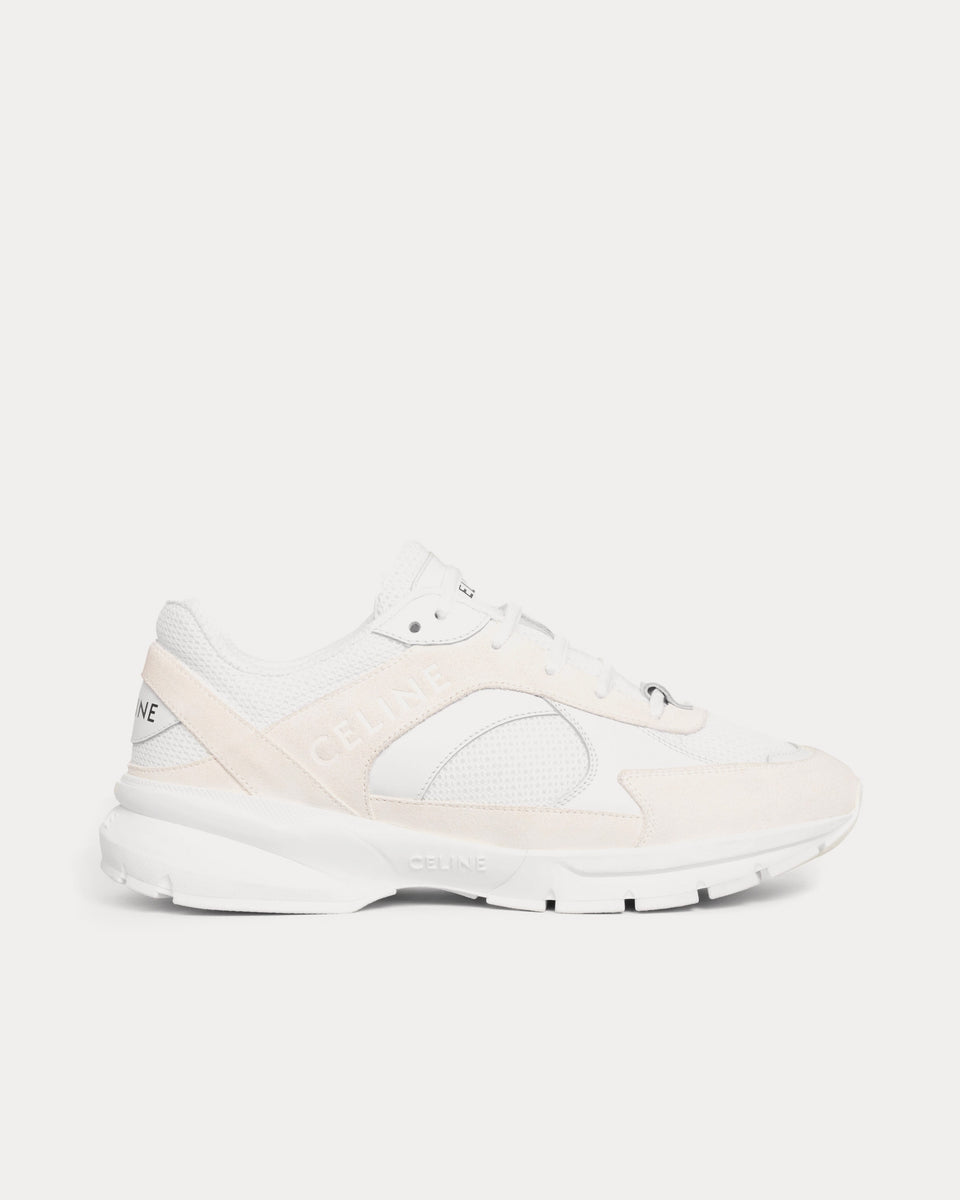 Celine CR-03 Runner Mesh, Suede & Calfskin Optic White Low Top Sneakers ...