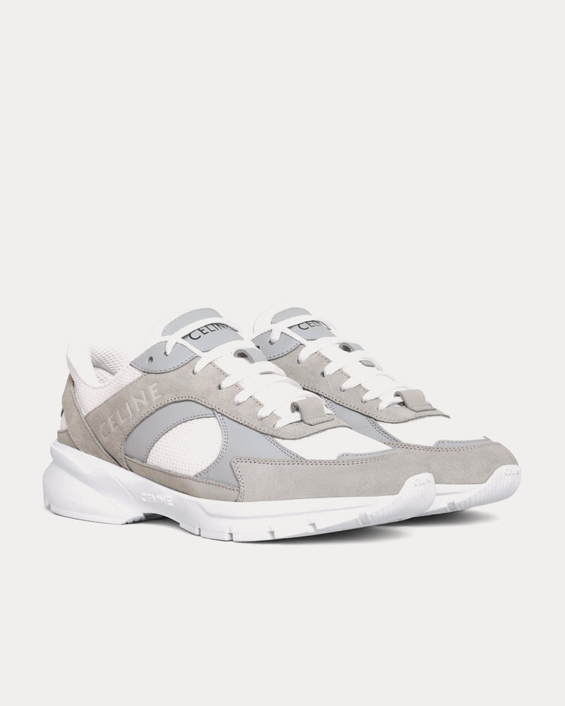 Celine CR-03 Runner Mesh, Suede & Calfskin Grey / Optic White Low Top Sneakers - 2