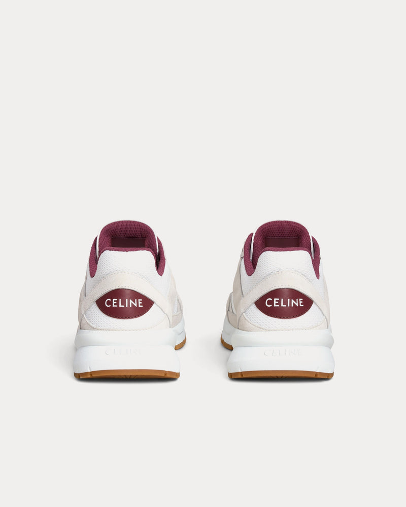 Celine CR-03 Runner Mesh, Suede & Calfskin Optic White / Beige / Burgundy Low Top Sneakers - 3