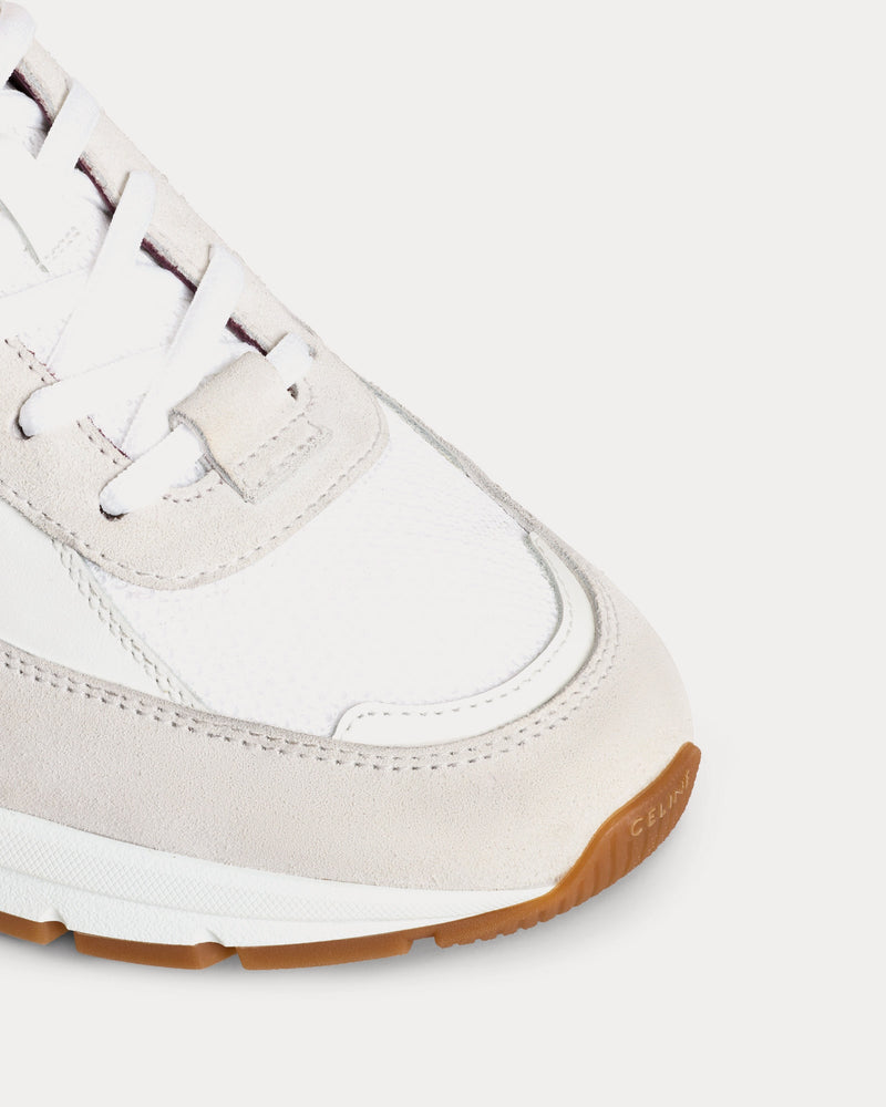 Celine CR-03 Runner Mesh, Suede & Calfskin Optic White / Beige / Burgundy Low Top Sneakers - 4