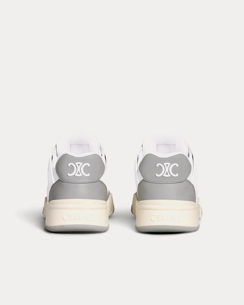 Celine CT-09 Calfskin Leather & Mesh Optic White / Grey / Beige Low Top Sneakers - 3