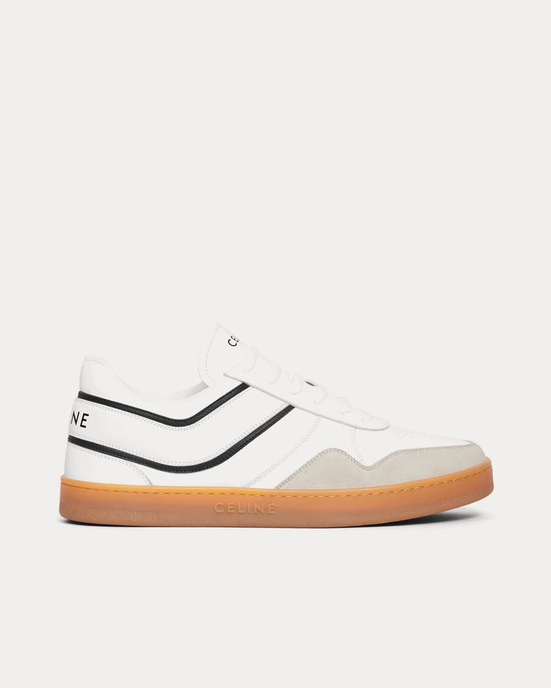 Celine CT-10 Lace-Up Suede & Calfskin Optic White / Grey / Black / Beige Low Top Sneakers - 1