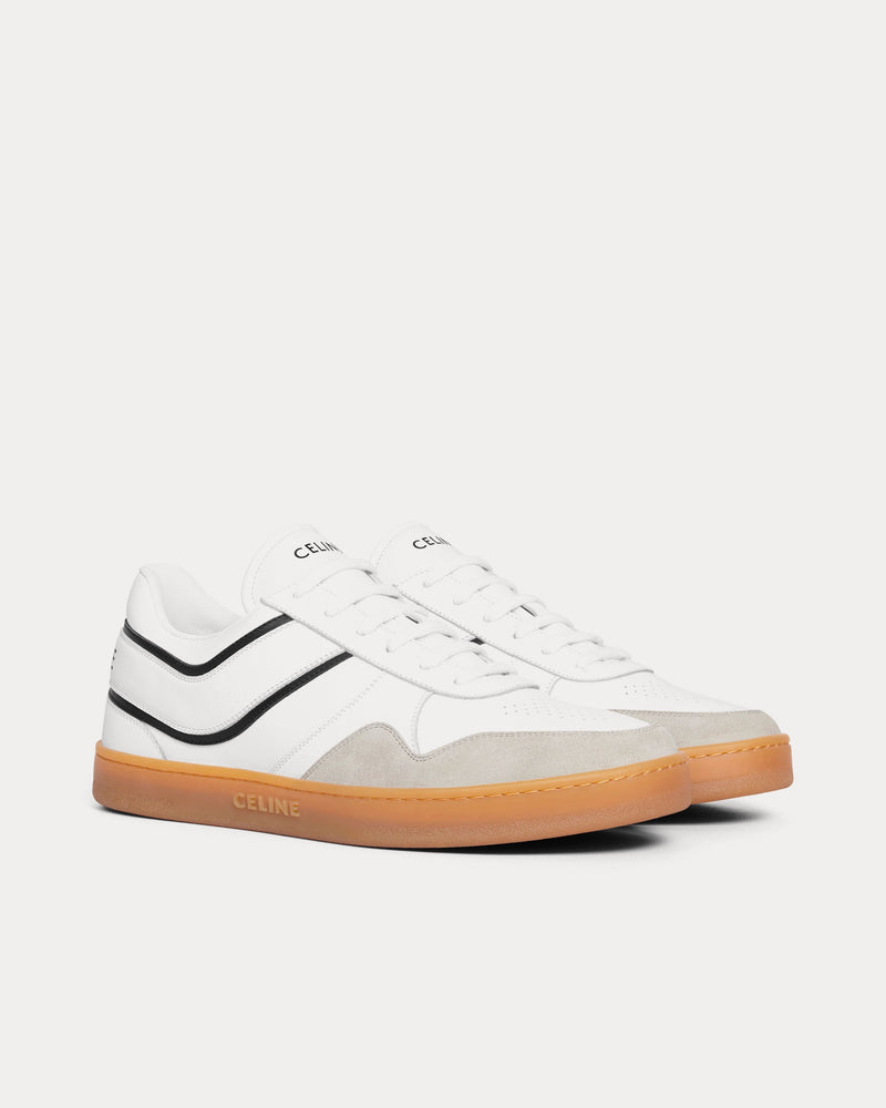 Celine CT-10 Lace-Up Suede & Calfskin Optic White / Grey / Black / Beige Low Top Sneakers - 2