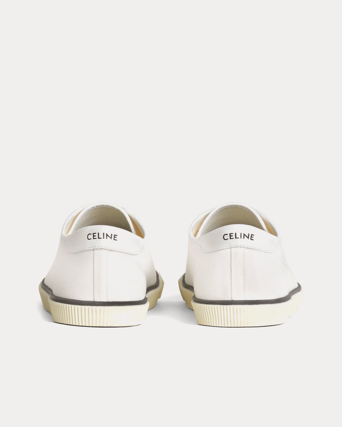 Celine Blank Toe Cap Canvas & Calfskin Off White Low Top Sneakers - 3