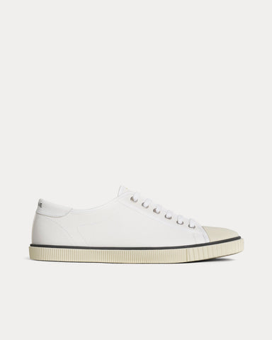 Celine Blank Toe Cap Canvas & Calfskin Off White Low Top Sneakers