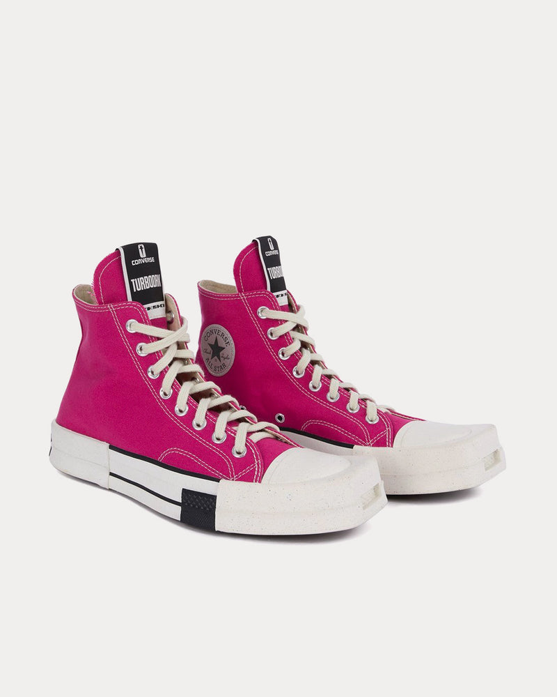 Converse x Rick Owens DRKSHDW Chuck 70 Laceless Hot Pink / White High Top Sneakers - 3