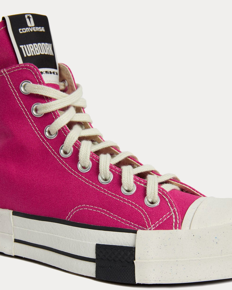 Converse x Rick Owens DRKSHDW Chuck 70 Laceless Hot Pink / White High Top Sneakers - 5