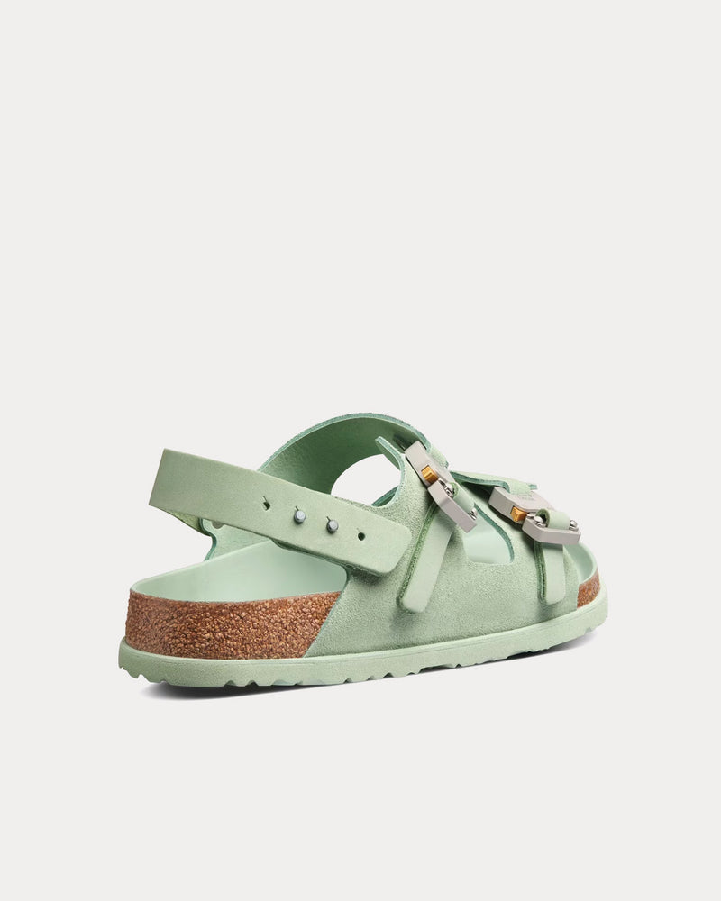 Dior x Birkenstock Milano Pastel Green Nubuck Calfskin Sandals - 4