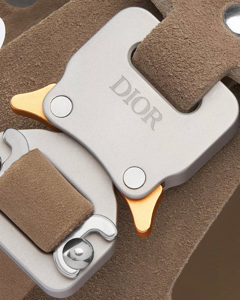 Dior x Birkenstock Milano Khaki Nubuck Calfskin Sandals - 5