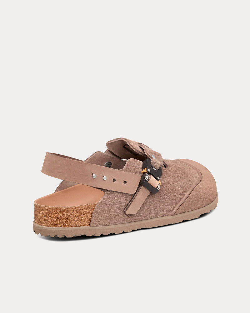 Dior x Birkenstock Tokio Mule Brown Nubuck Calfskin Slip Ons - 4