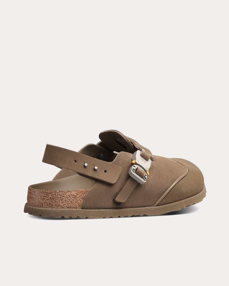 Dior x Birkenstock Tokio Mule Khaki Nubuck Calfskin Slip Ons - 4