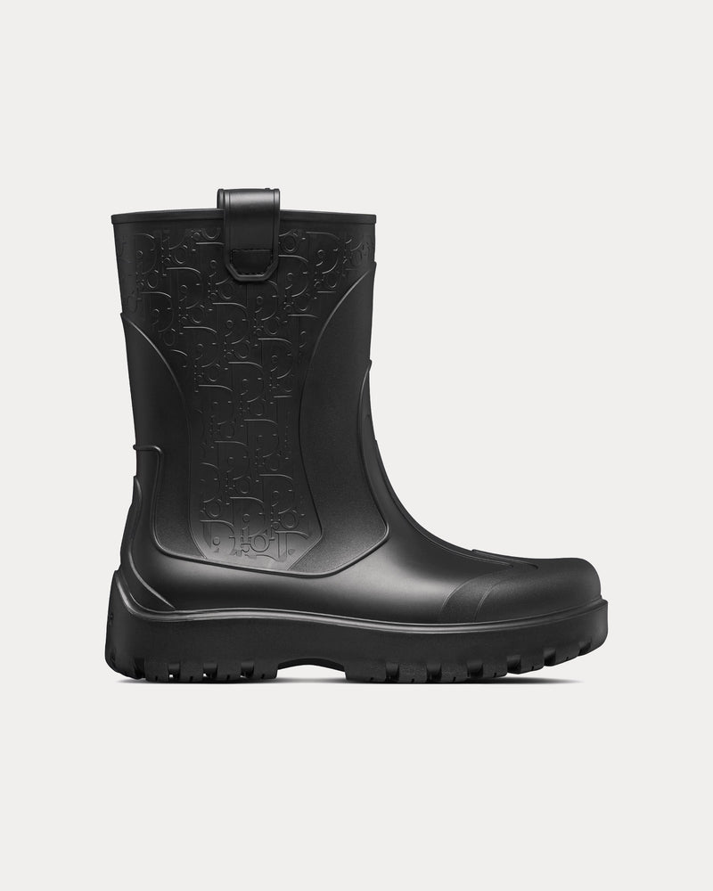 Dior Garden Black Rubber with Dior Oblique Motif Rain Boots - 1