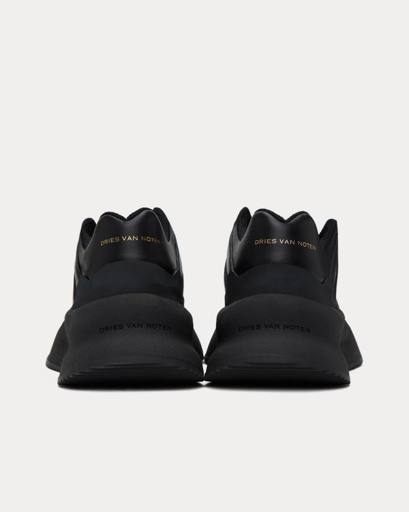 Dries Van Noten Oversized Leather Black Low Top Sneakers - 3