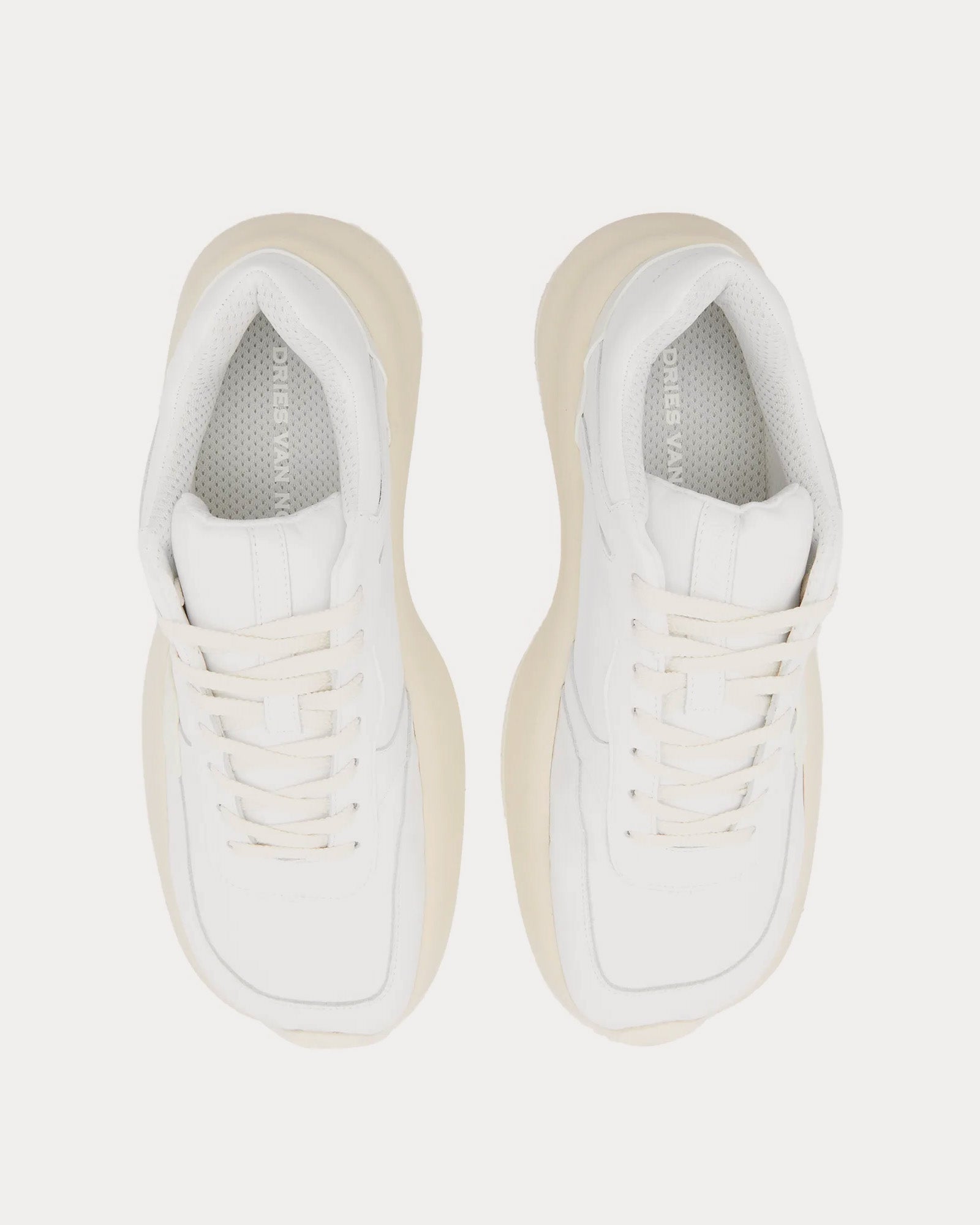 Dries Van Noten Oversized Leather White Low Top Sneakers - 2