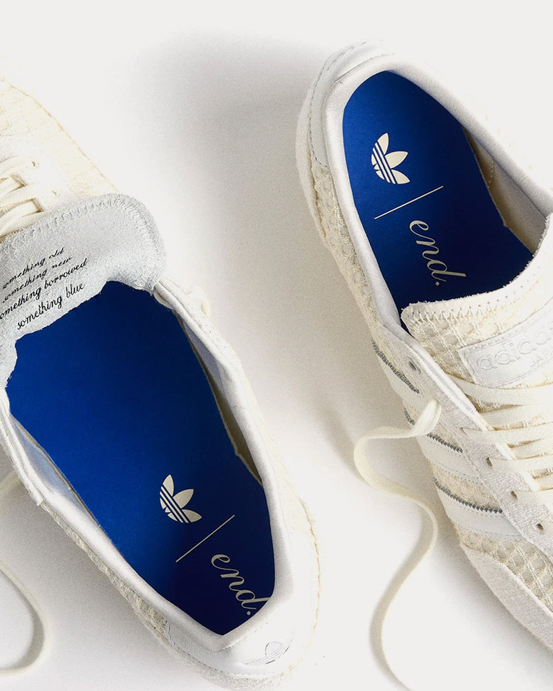 Adidas x End. Japan OG 'Tying the Knot' White / Royal Blue Low Top Sneakers - 2