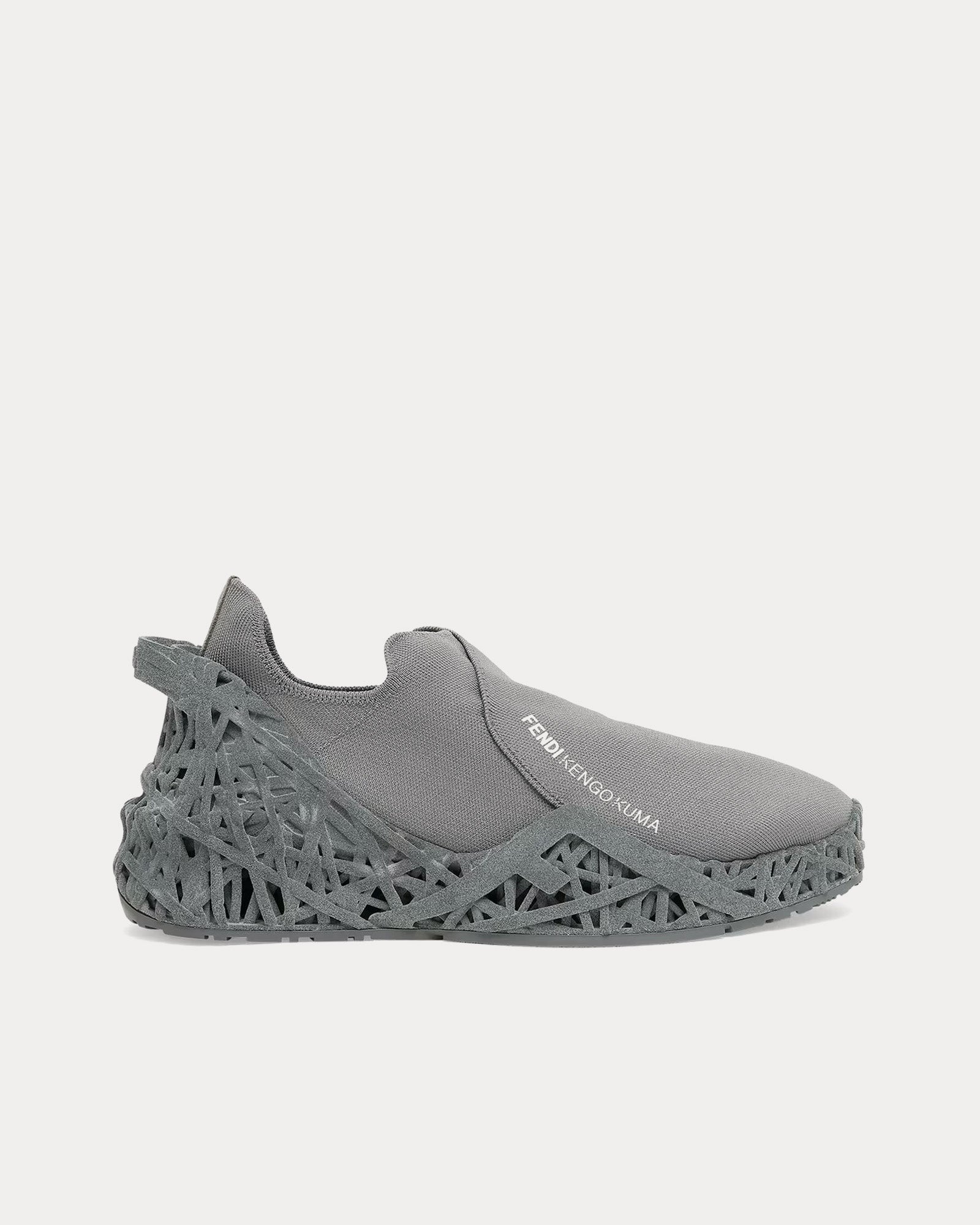 Fendi x Kengo Kuma Flow Mesh Grey Slip On Sneakers - 1