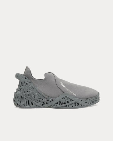 Fendi x Kengo Kuma Flow Mesh Grey Slip On Sneakers