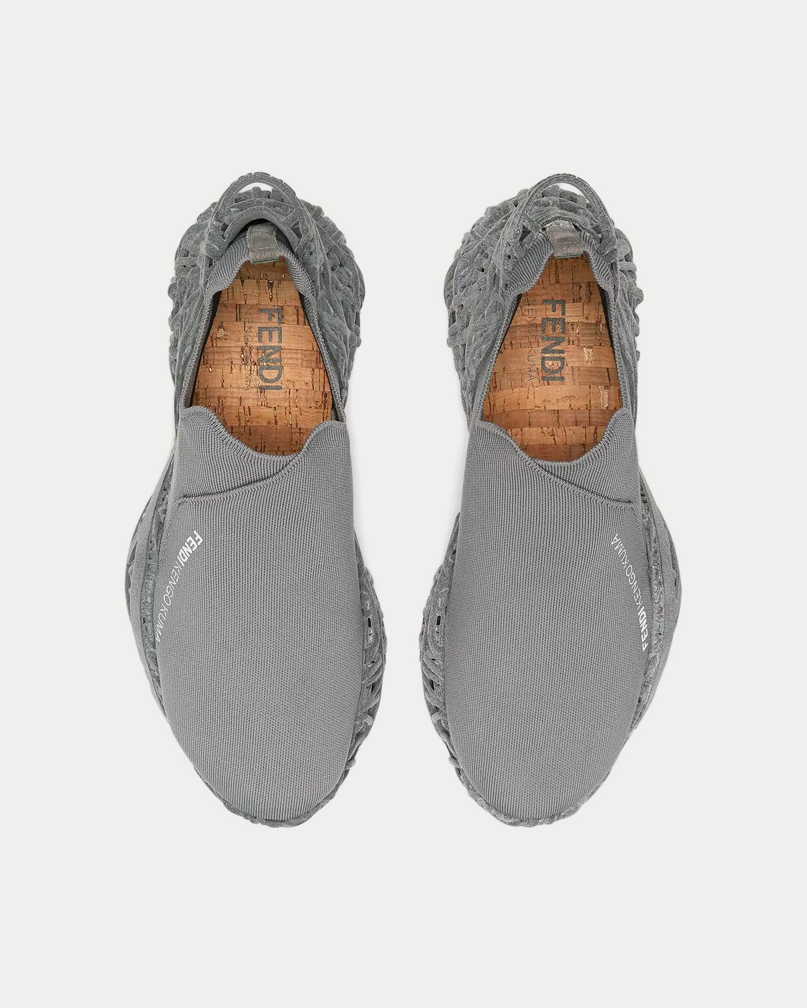 Fendi x Kengo Kuma Flow Mesh Grey Slip On Sneakers - 2