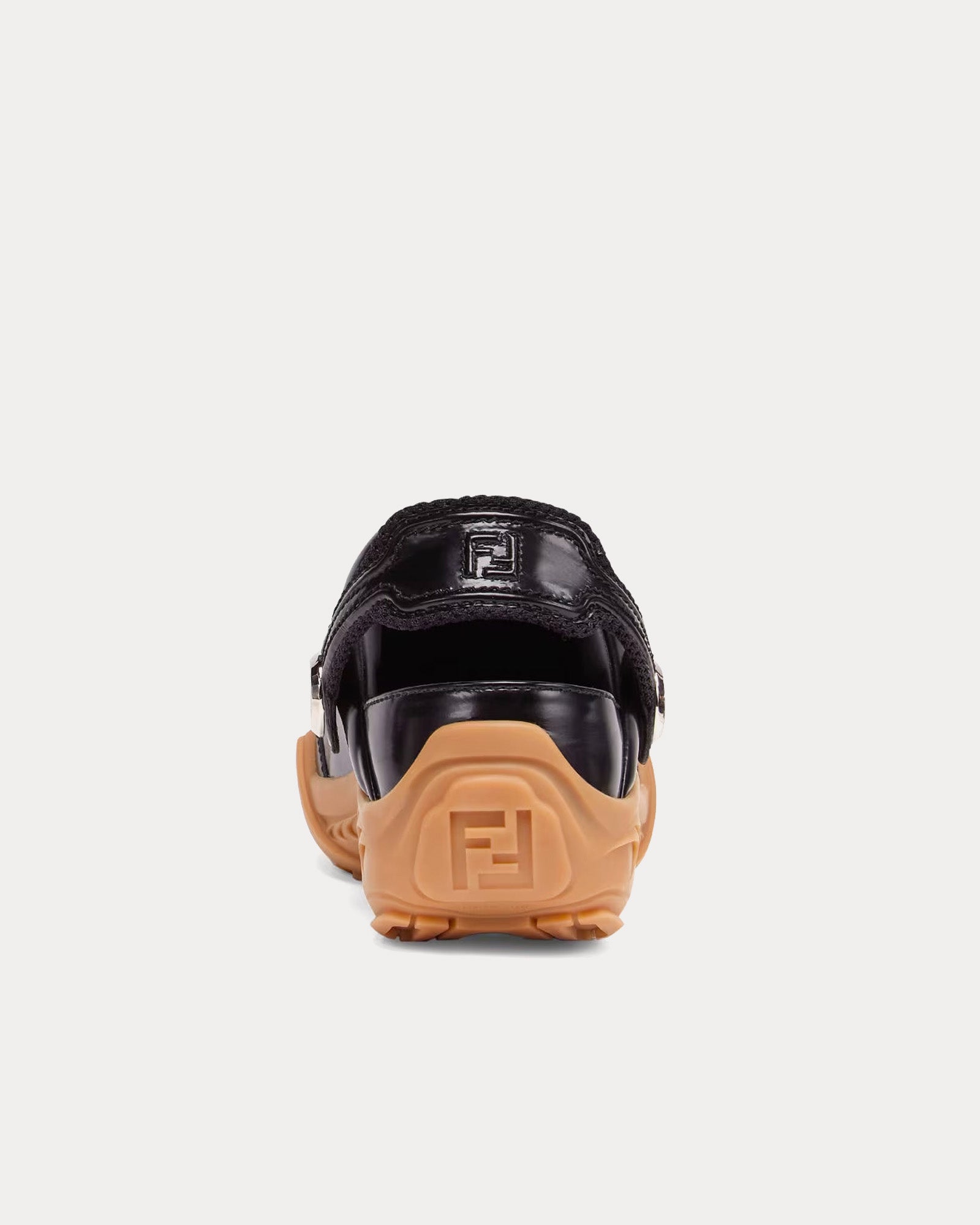 Fendi Lab Leather Black Clogs - 3