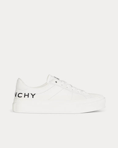 Givenchy City Sport Printed Givenchy Logo Leather White Low Top Sneakers