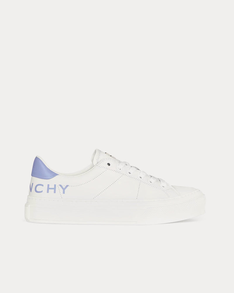 Givenchy City Sport Printed Givenchy Logo Leather White / Lilac Low Top Sneakers - 1