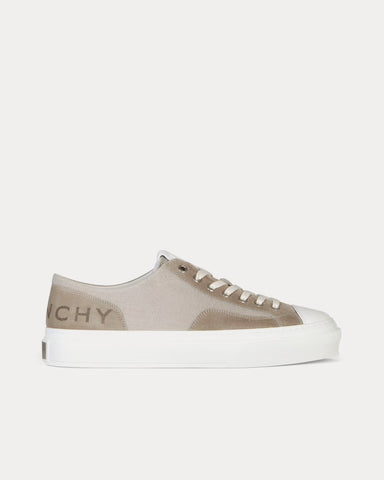 Givenchy City Canvas & Suede Medium Grey Low Top Sneakers