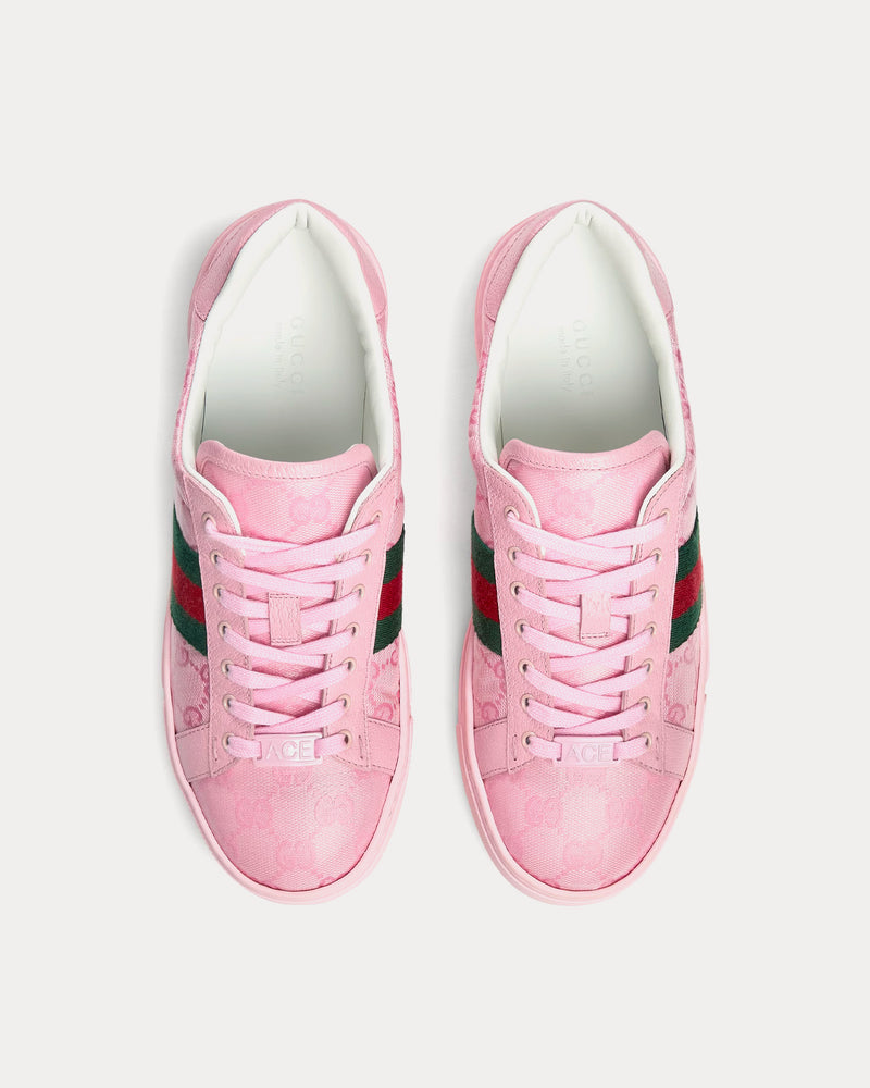 Gucci Ace GG Crystal Canvas Pink Low Top Sneakers - 2