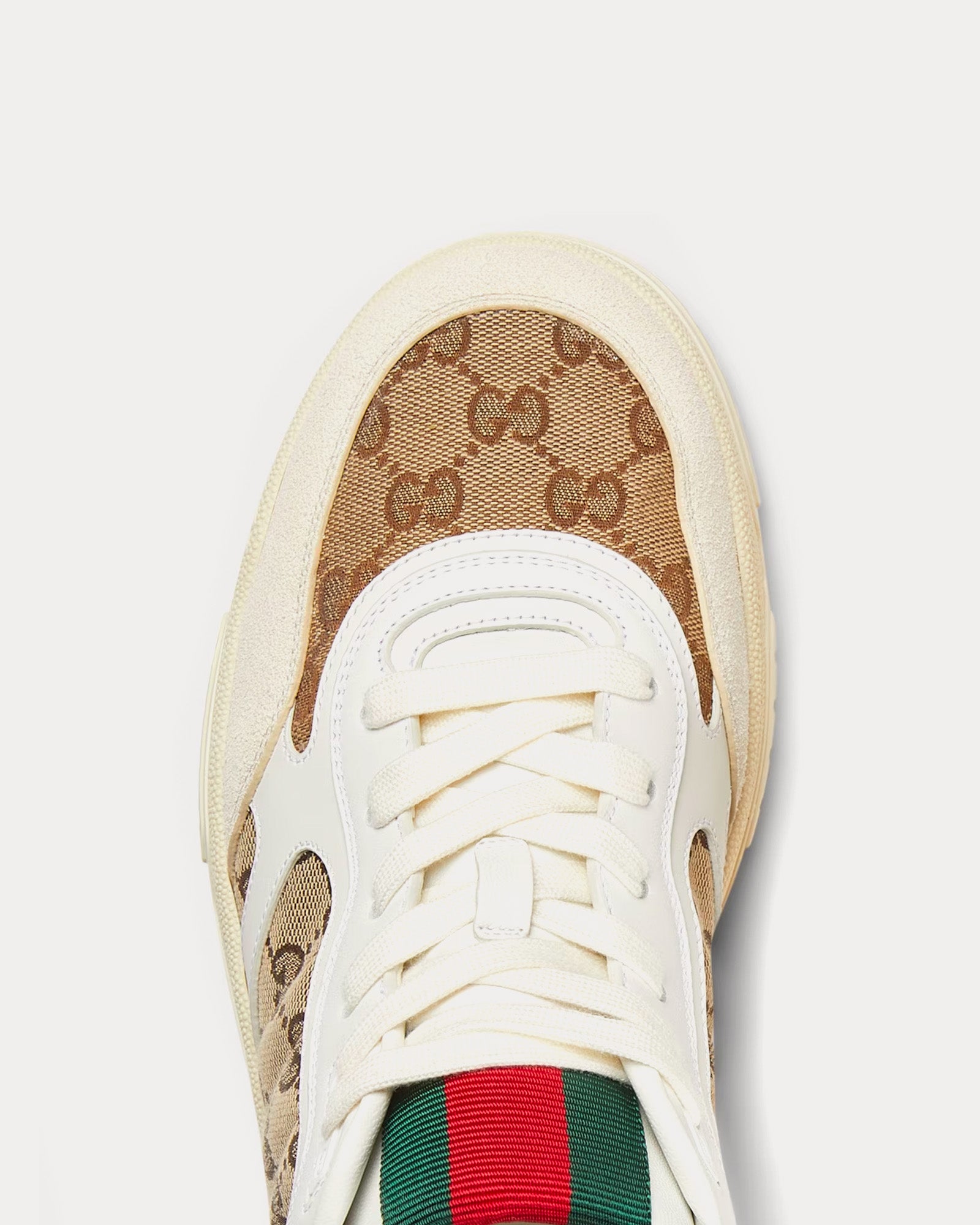 Gucci Re-Web Leather with Original GG Canvas White Low Top Sneakers - 4