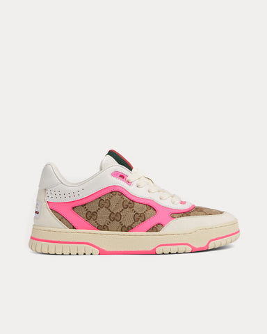 Gucci Re-Web Leather with Original GG Canvas White / Pink Low Top Sneakers