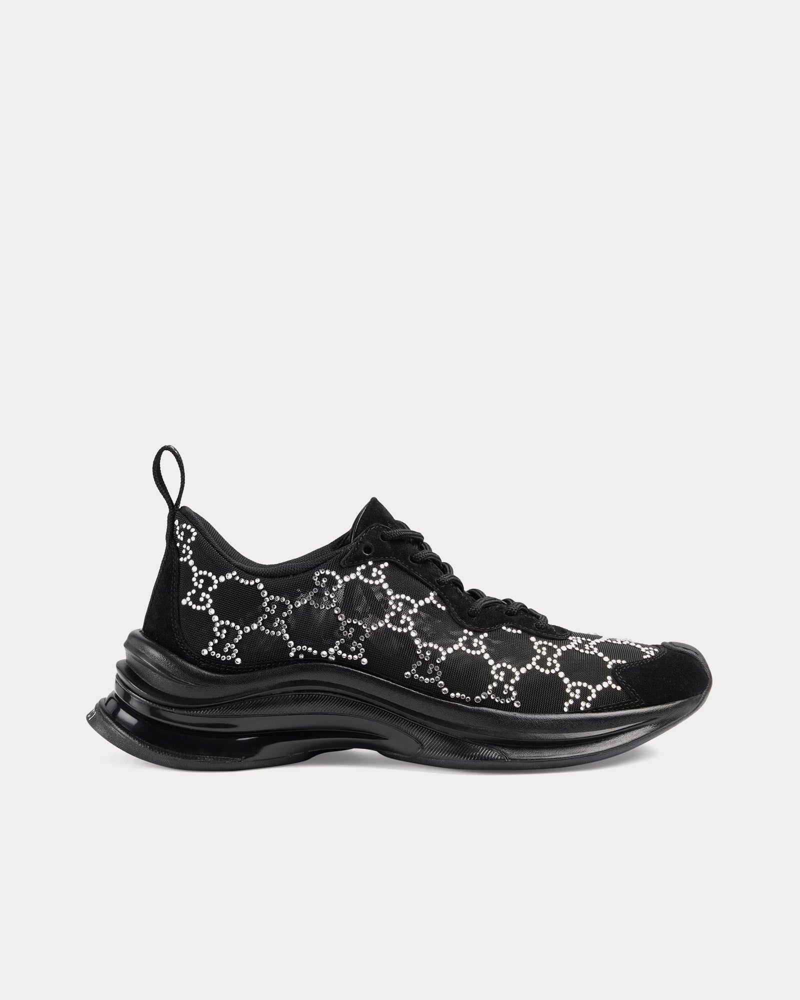 Gucci Run GG Crystal Mesh Black Low Top Sneakers - 1