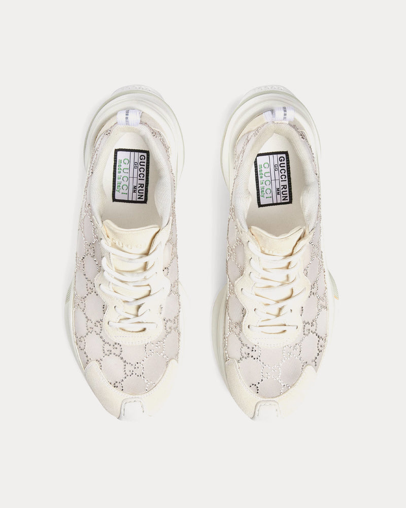 Gucci Run GG Crystal Mesh White Low Top Sneakers - 2